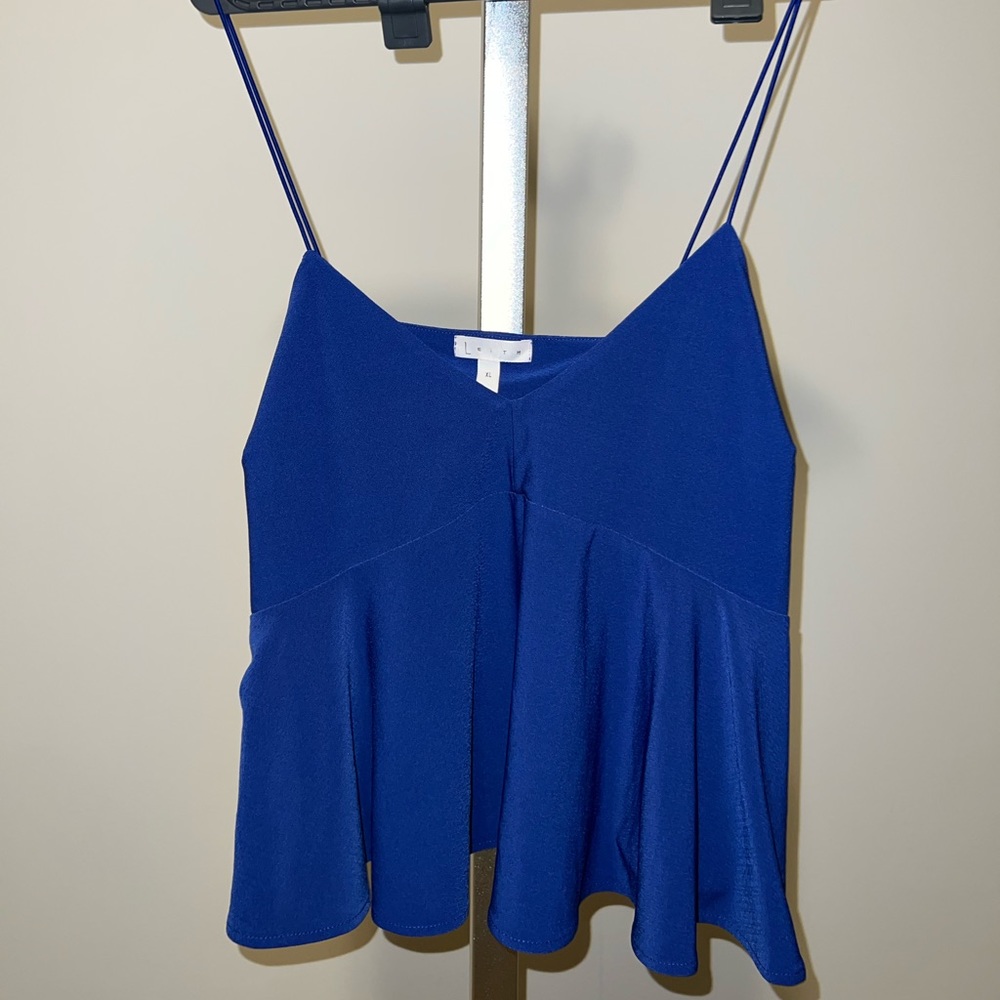 Blue peplum cami